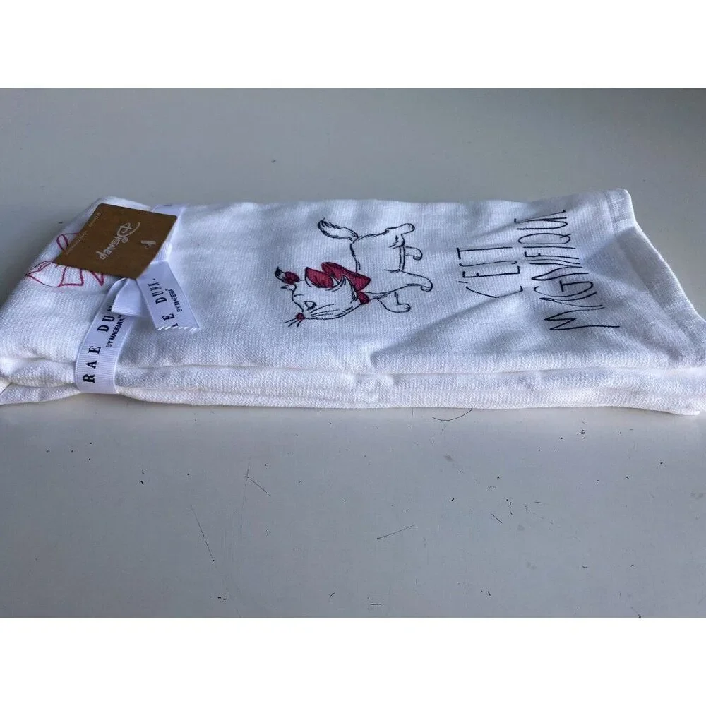 2 Pk Rae Dunn Disney Aristocats‎ Marie C’est Magnifique Kitchen Towel Set NEW